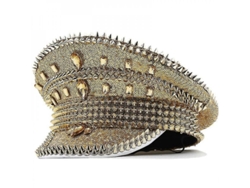 Sombrero Militar Steampunk Para Mujer Con Remaches Dorados Y Diamantes De Imitación Para Despedidas De Soltera (parte Vne)
