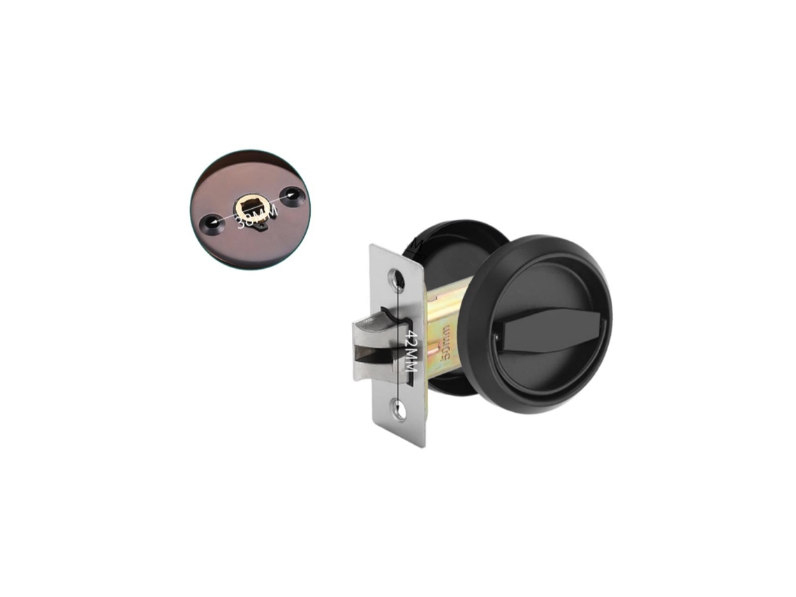 Cerradura Tirador Empotrado De Anillo Doble Cara – Acero Inoxidable 304, Anillo Redondo Oculto Giratorio, Compatible Con Puertas De Espesor 35-55mm Bl