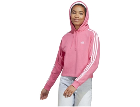 Sudadera de Mujer ADIDAS Capucha Essentials French Terry Crop Rosa (L)