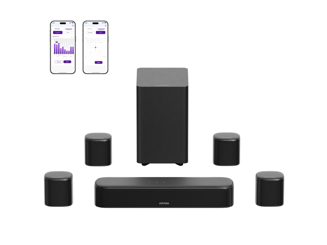 Barra de sonido ULTIMEA Aura S4T (7.1 canales – Separación de canales – Subwoofer de 5.25" – Bluetooth – Negro)