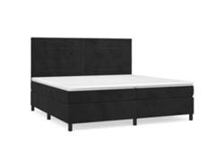 Maison Exclusive - Cama Box Spring Con Colchón Terciopelo Negro 200x200 Cm