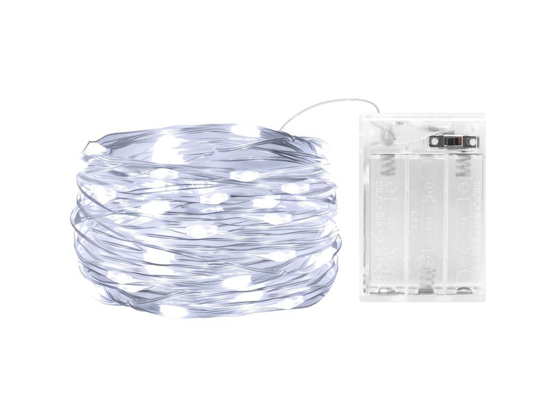 Guirnalda De Luces Led De 3 M, 30 Led, Funciona Con Pilas, Resistente Al Agua, Para Interiores, Exteriores, Jardín, Fiestas, Bodas Y Navidad (blanco Frío).