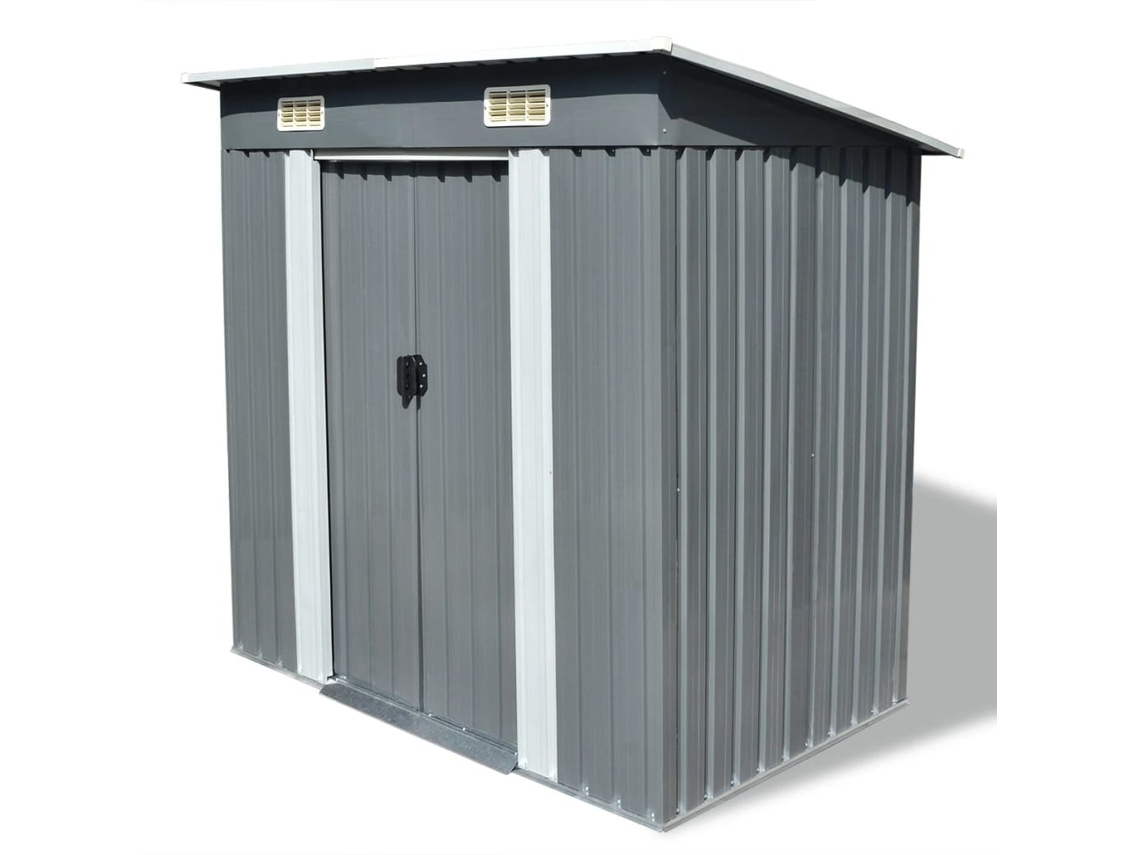 Cobertizo VIDAXL Gris Acero