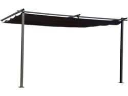 Pérgola Adosada Con Techo Retráctil - 3 X 4 M - Gris Antracita