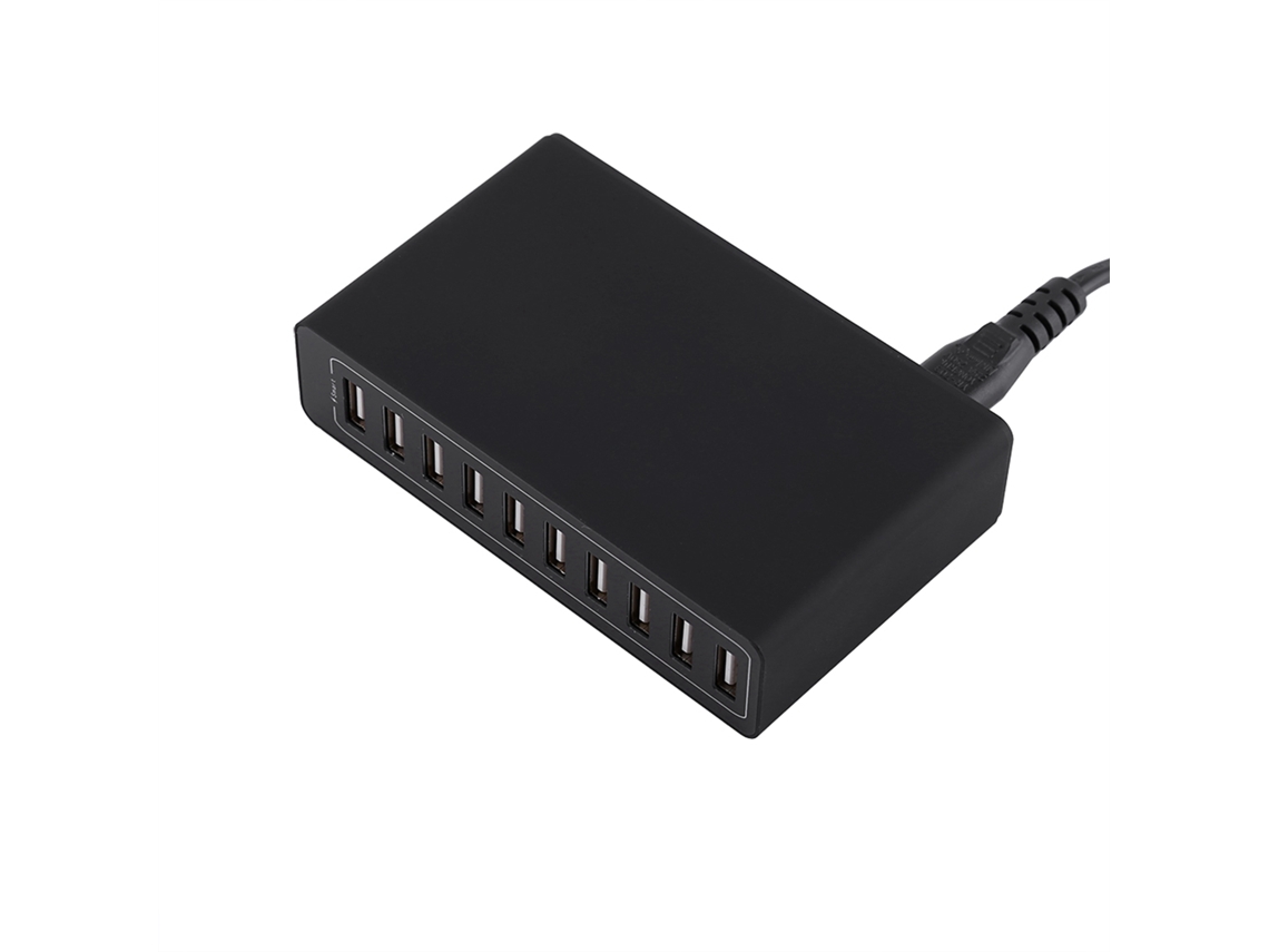 Cargador de pared USB Yhl de 10 puertos, 60 W y 12 A para teléfonos móviles y tabletas - Nuevo - Negro