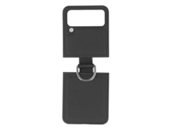 Capa Para Z Flip4 Com Anel Suporte Pasta Dobrável Anti Impacto Cor Preta Proteção Completa