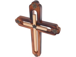 Cruz De Pared Católica Decorativa De Madera De Hevea, 23x3x34 Cm, Para Adorno De Oficina Y Altar.