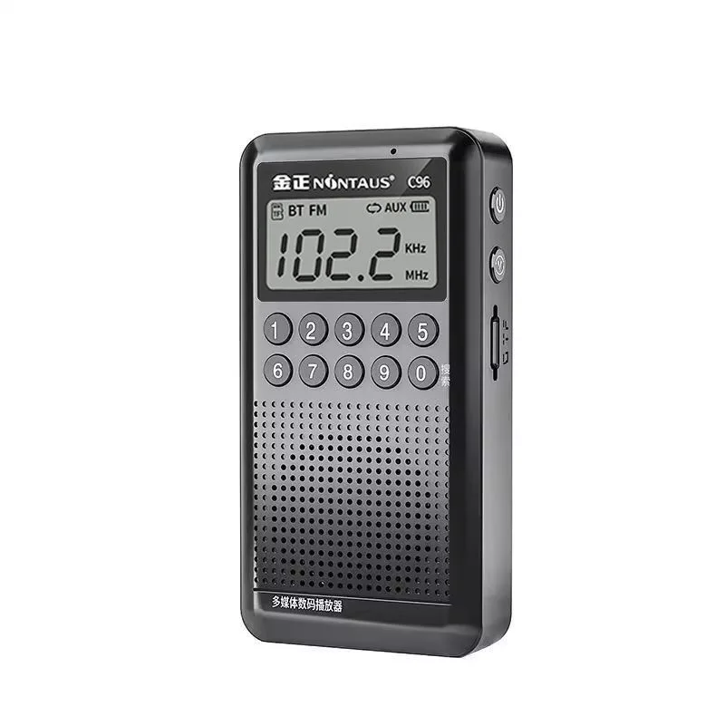 Mini Radio Fm Negra - Recargable - Altavoz Bluetooth - Grabadora - Tarjeta Tf - Reproducción Aux