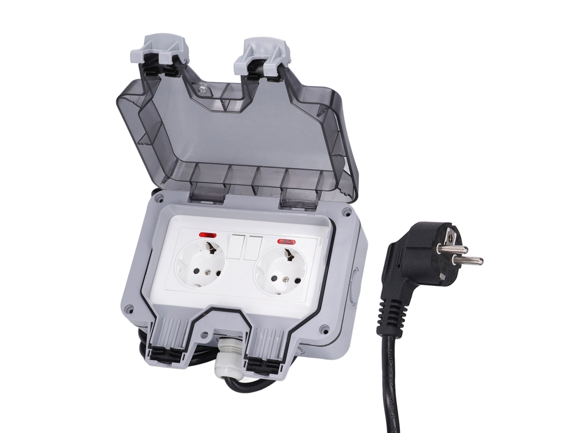 2026velora-tomacorriente Exterior Doble Enchufe Europeo Ip66 Impermeable 16a