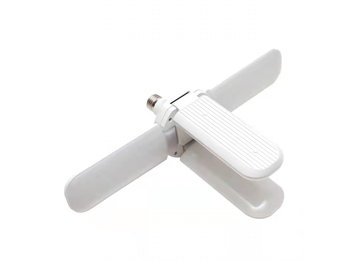 Bombilla LED deformable de 45 W (modelo 2026) con 3 aspas plegables, resistente a la corrosión, de alto brillo, casquillo E27.