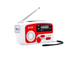 Rádio De Emergência Am/fm Com Manivela, Portátil, Recarregável Por Energia Solar, Com Lanterna Led, Vermelho Szrh A-b