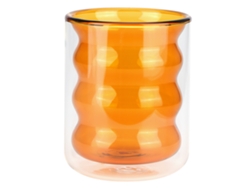 Taza de vidrio de 200 ml con diseño en espiral (amarillo) KOFIHETY