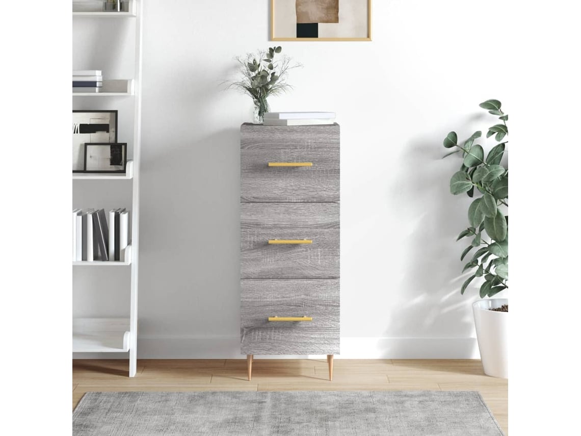 Aparador Madera De Ingeniería Gris Sonoma 34,5x34x90 Cm