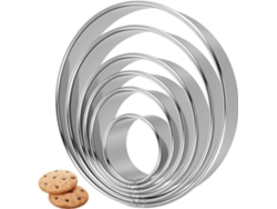 Cortador De Galletas Circular (6 Piezas) - 15,5 Cm/13,2 Cm/11 Cm/9 Cm/7,7 Cm/5,2 Cm - Acero Inoxidable - Tamaño Grande