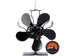 Ventilador De Horno Con Termómetro, 5 Aspas, Ventilador De Chimenea, Circulador De Aire Caliente.