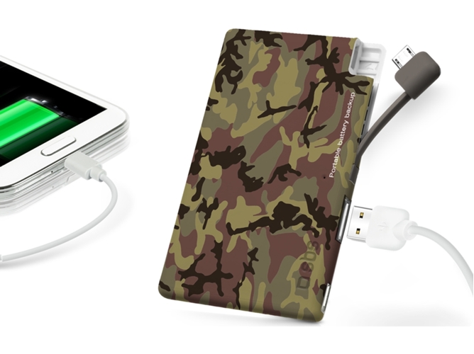 Powerbank SBS Extraslim (2200 mAh - 1 USB - MicroUSB - Camuflaje)
