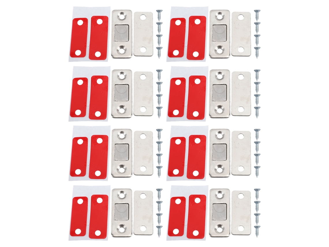 Paquete De 8 Cierres Magnéticos Ultrafinos Para Puertas, Adhesivos De Acero Inoxidable, De Instalación Bidireccional,