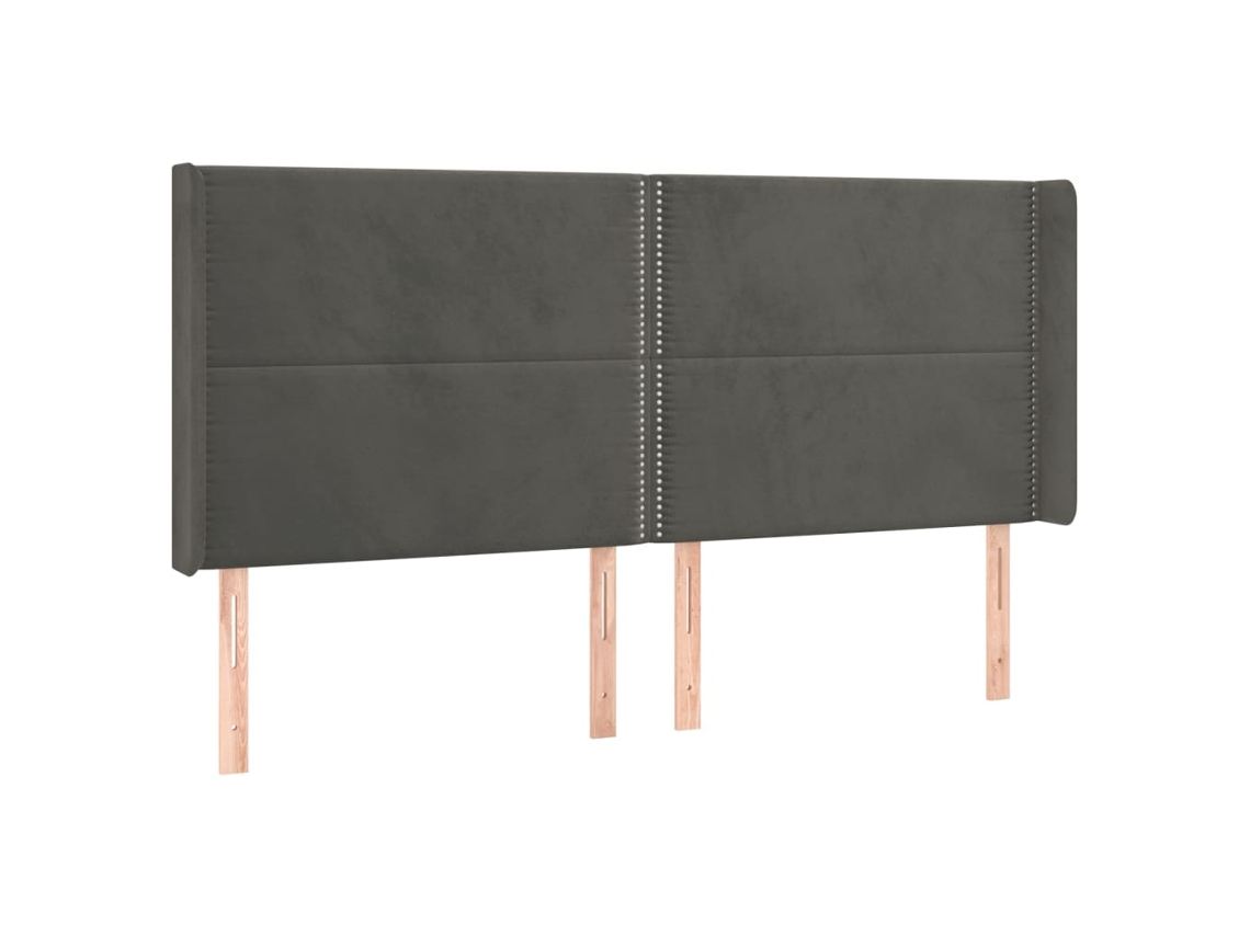 Cabecero con solapas de terciopelo gris oscuro MAISON EXCLUSIVE (163x16x118 cm)