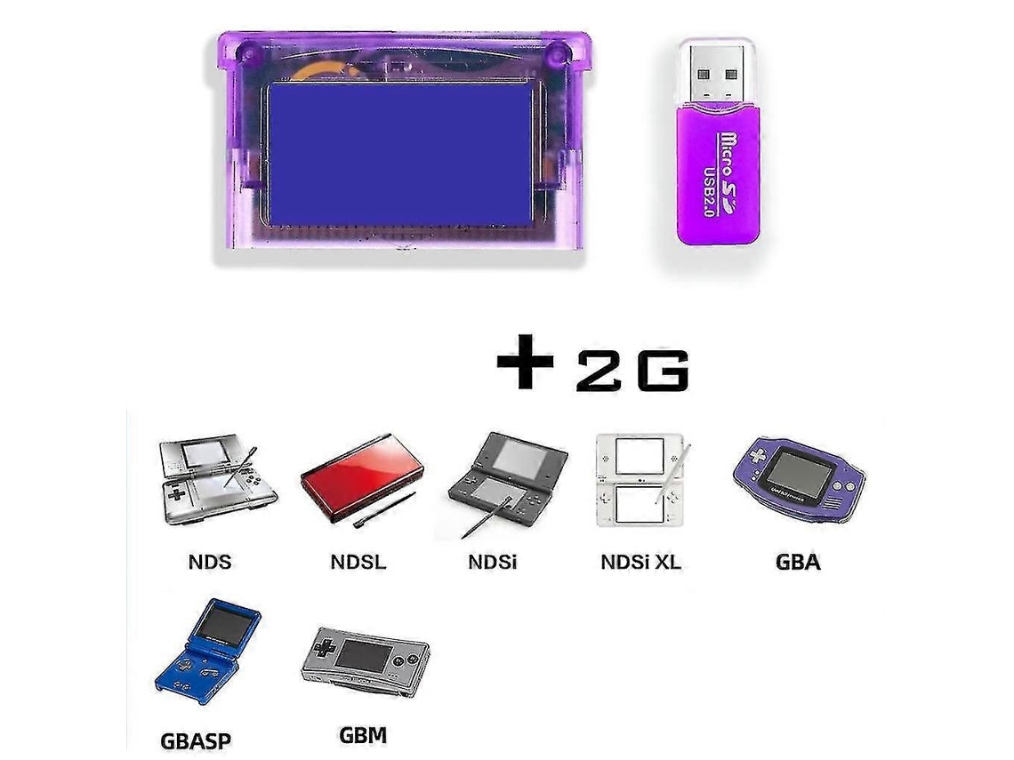 Adaptador De Tarjeta Sd/flash Para Gba, Gbm, Id, Nds, Nds-ndsl, Dispositivo De Copia De Seguridad De Juegos De 2 Gb