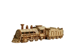 Maqueta De Madera 3d, Diseño De Tren Con Movimiento Mecánico. 282 Piezas.