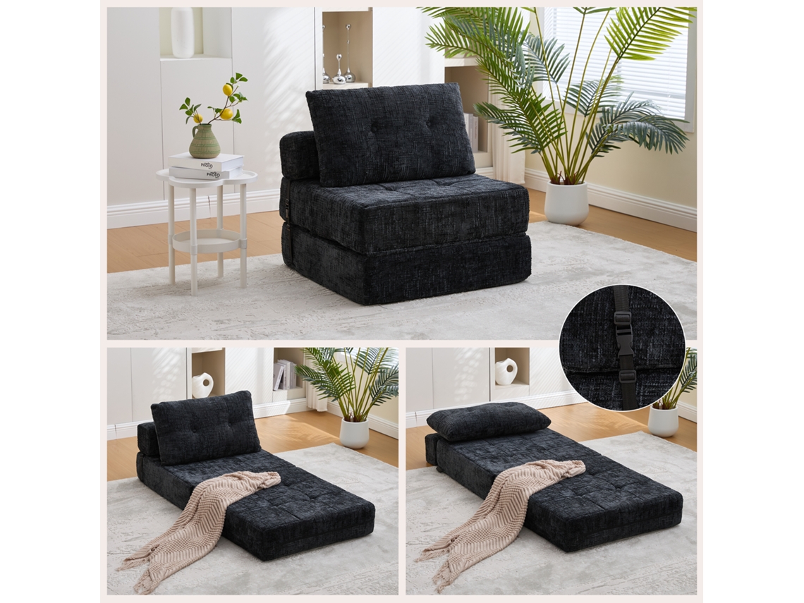 Sofá cama plegable, colchón de suelo portátil con cojines