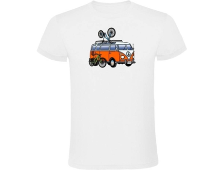 Camiseta de Hombre para Cicling KRUSKIS Hippie Van Mtb Blanco (L)