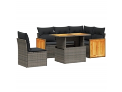 Maison Exclusive - Juego De Sofás Jardín Con Cojines 6 Pzas Ratán Sintético Beige