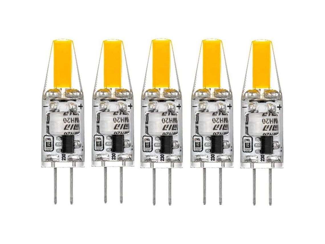 Bombilla Led G4 De 220 V, 3 W, 2700 K, Luz Blanca Cálida, 160 Lúmenes, Sustituye A Una Bombilla Halógena De 30 W, Paquete De 5 Unidades.