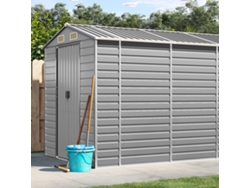 Caseta de jardín de acero galvanizado, 191 x 895 x 198 cm, color gris claro, DKD Home Decor