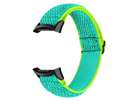 Correa de nailon tejido ajustable para Samsung Gear Fit2 SM-R360 - amarillo/verde