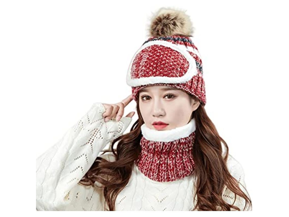 Conjunto De Gorro Y Bufanda De Invierno Para Mujer Con Forro Polar Suave Y Acogedor - Gorros Para Pasar La Noche