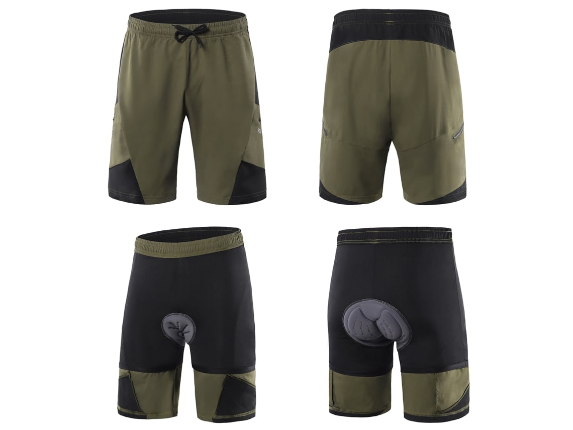 Calcinha Ciclismo Masculina 2 Em 1 Com Espuma Respirável Shorts De Treino Biking Com Bolso