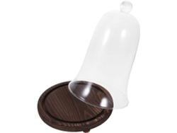Tapa De Vidrio Decorativa Para Flores Preservadas, Modelo Grande Con Base De Madera Rojo Oscuro, Protectora.