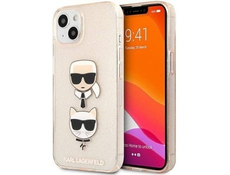 Carcasa Apple KARL LAGERFELD iPhone 13 Mini Glitter 55 Dorado