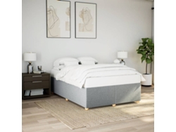 Cama Sin Colchón Tela Gris Claro 140x200 Cm