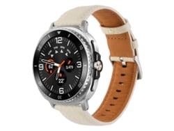 Bracelete Para Samsung Galaxy Watch 8 / 8 Classic - Couro Genuíno Com Textura De Lichia - Branco Cremoso