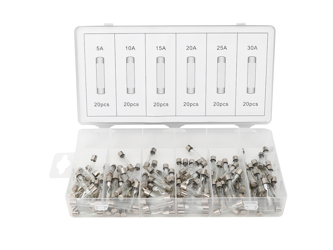 120pcs Kit De Fusibles De Vidrio De Alarma Rápida Variedad Accesorios Industriales