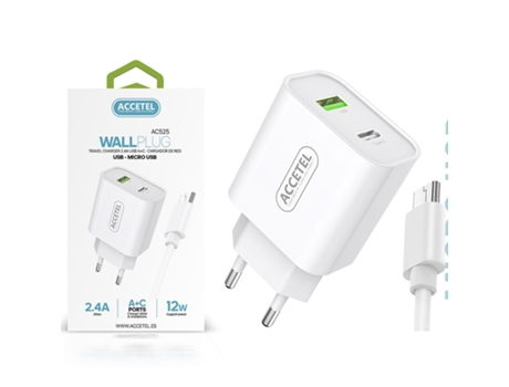 Kit Cargador ACCETEL A1 Plus Blanco