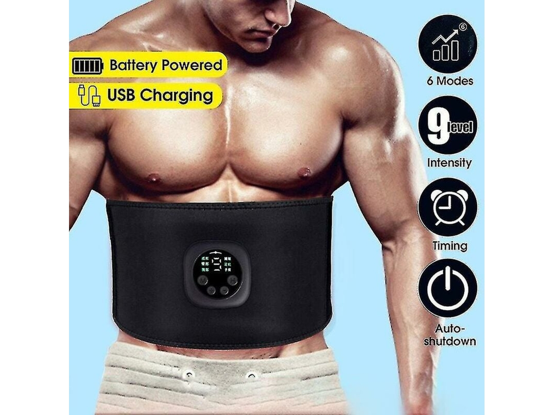 Cinturón abdominal eléctrico, estimulador muscular para pérdida de peso y fitness.