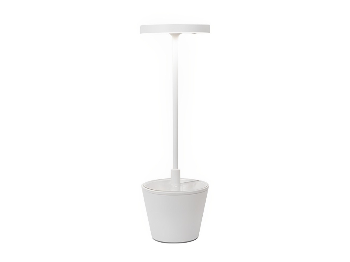 Lámpara de Mesa Poldina Reverso Blanco LED Recargable y Regulable ZAFFERANO