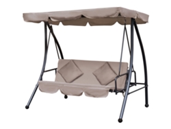 Columpio Jardín Tipo Hollywood Reclinable 200x125x170cm Marrón