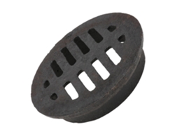 Desagüe Redondo De Hierro Fundido De 11,4 X 11,4 Cm Con Sifón Y Colador Anticabello Para Drenaje De Agua De Lluvia.