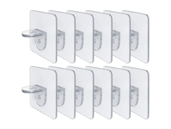 Soportes Para Estantes Autoadhesivos Sin Perforar, Capacidad De Carga 10 Libras, 12 Piezas, Abs Transparente