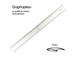 Regla transparente con 2 chaflanes en relieve 40 cm - Color Graphoplex