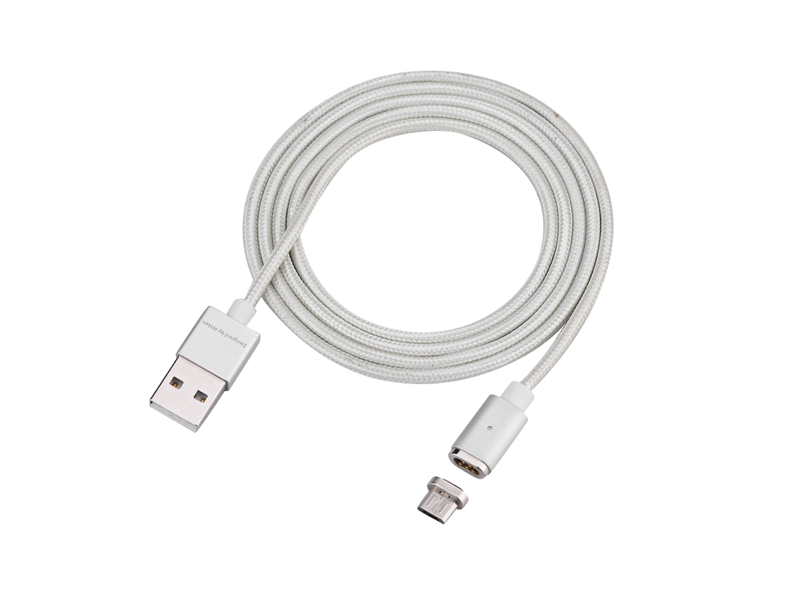 Cable De Datos Magnético (carga Magnética Y Transferencia De Datos) Wsken Mini2 1m Plata Interfaz Micro Usb