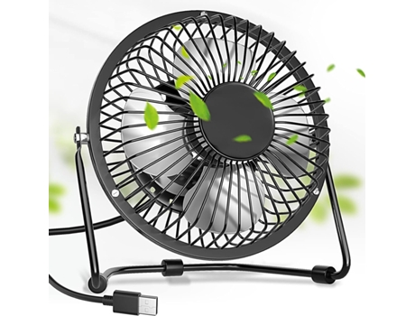 Mini Ventilador Usb Rotación de 360 grados Portátil Potente Oficina de metal de 5,71 pulgadas Cas