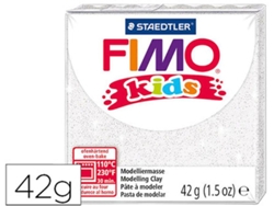 Pasta Staedtler Fimo Kids 42 Gr Cor Branco Purpurina