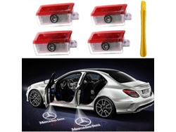 Pack 4 Proyectores Led Logo Luces Puerta Coche Compatibles Mercedes-benz Varias Clases