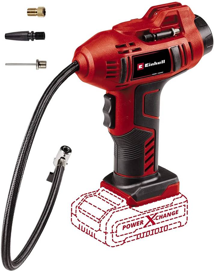 Einhell Compresor De coche con batería cecc 18 lisolo power xchange iones 18v 11 bar 60cm manguera