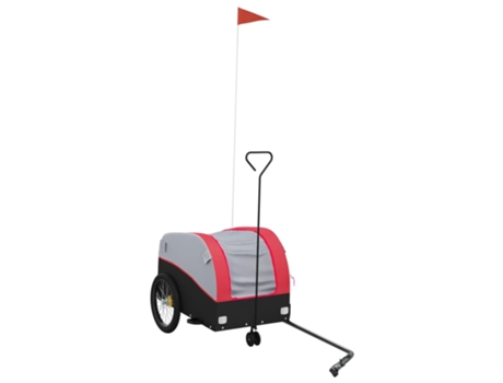 Remolque para bicicleta hierro VIDAXL negro y rojo (30 kg)